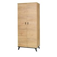 Stylová šatní skříň John 1 - dub lefkas/černá - 01