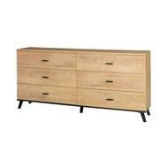 Velká šuplíková komoda John 5 - dub lefkas/černá - 01