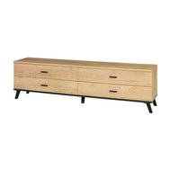 Nízká šuplíková komoda John 6 - dub lefkas/černá - 01