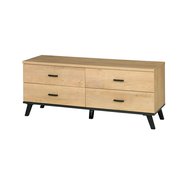 Televizní stolek se zásuvkami John  7 - dub lefkas/černá - 01