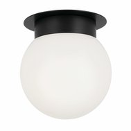 Kulaté stropní svítidlo Albers - černá, opálové sklo 01
