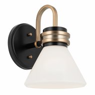 Koupelnové nástěnné svítidlo Farum – černá s champagne bronz akcenty 01