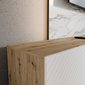 Moderní závěsný TV stolek s policí KLER - dub artisan/bílý mat 05