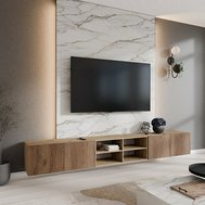 Frézovaný TV stolek s policí KLER - dub artisan/dub catania 01