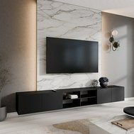 Závěsný TV stolek KLER s policí - černý mat 01