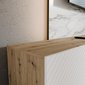 Moderní závěsný TV stolek KLER - dub artisan/bílý mat 05