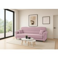 Třímístná rozkládací pohovka Florine s úložným prostorem - starorůžová