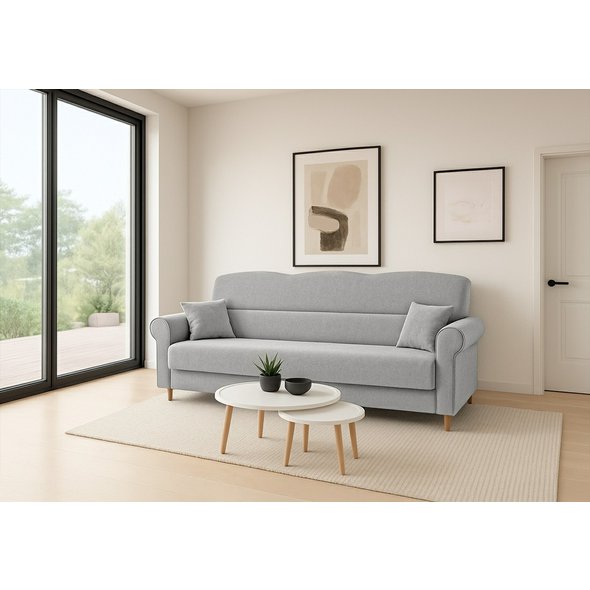 Rozkládací třímístná pohovka Florine - světle šedá