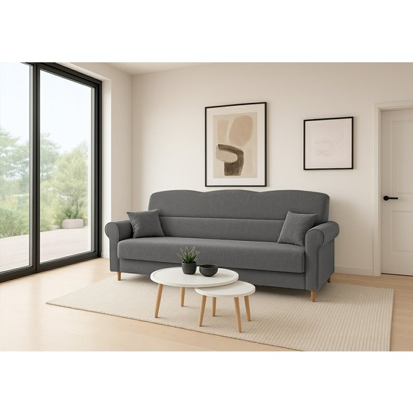 Rozkládací třímístná pohovka Florine - šedá