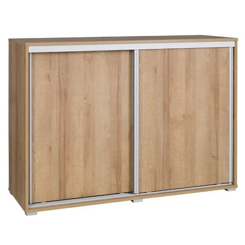 Stylová komoda s posuvnými dvířky 139 cm - dub riviera - 01