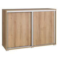 Stylová komoda s posuvnými dvířky 139 cm - dub riviera - 01