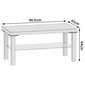 Praktický konferenční stolek Imperium - bílá/stříbrný dekor - rozměry