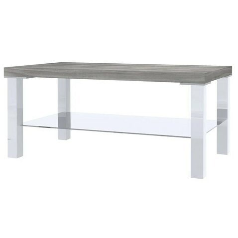 Praktický konferenční stolek Imperium - bílá/stříbrný dekor - 01