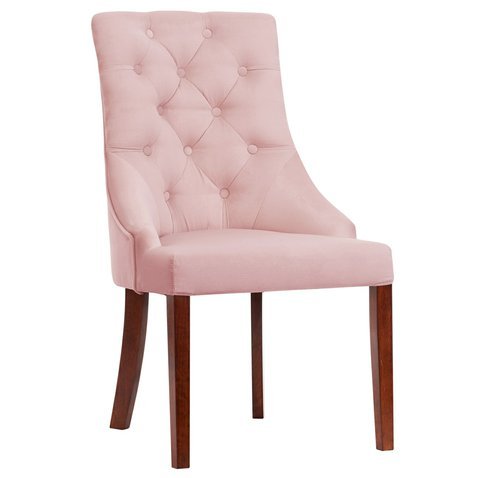 Klasická židle Madam Chesterfield - růžový samet 01