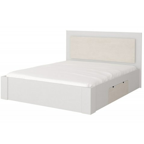 Dvoulůžková postel Aurelia 160 x 200 cm - bílá / perleťová krémová 01