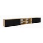 TV stolek závěsný s policí LIO 300 cm - dub artisan/černý mat 03