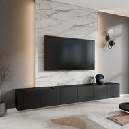 LIO závěsný TV stolek 300 cm - černý mat