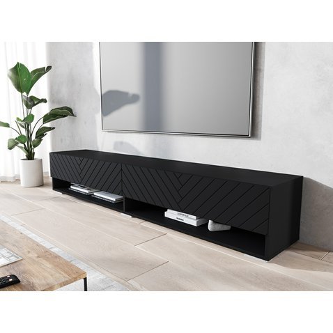 Televizní stolek Lowboard A 180 s možností zavěšení na stěnu - černý grafit 01