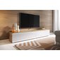 Stylový televizní stolek Lowboard D 180 cm - dub wotan / bílý lesk 02