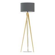 Stojací lampa Santini ve scandi stylu - přírodní borovice / šedá