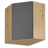 Horní rohová skříňka Langen G60N – tmavě šedá / dub artisan