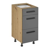 Dolní kuchyňská skříňka Langen D40S3 – tmavě šedá / dub artisan