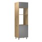 Vysoká kuchyňská skříňka Langen D60ZL – světle šedá / dub artisan