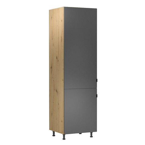Kuchyňská skříňka Langen D60ZL – pro vestavnou lednici - tmavě šedá / dub artisan