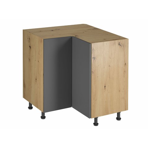 Dolní rohová kuchyňská skříňka Langen D90N - tmavě šedá / artisan