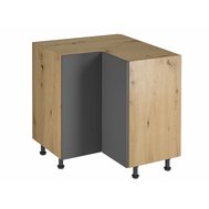 Dolní rohová kuchyňská skříňka Langen D90N - tmavě šedá / artisan