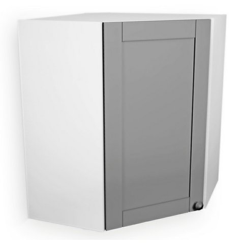 Horní rohová kuchyňská skříňka Linea G60N/L - bílá / šedá - levé provedení 01