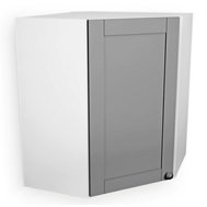 Horní rohová kuchyňská skříňka Linea G60N/L - bílá / šedá - levé provedení