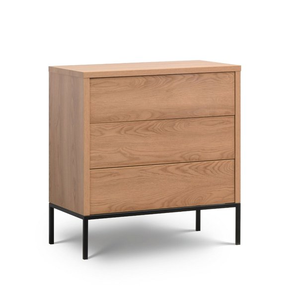 Komoda Loft Karmel 3S – moderní loftový styl, karamel + černý kov