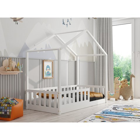Dětská postel domeček Emily 1 - 90 x 180 cm - bílá 01