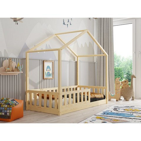 Dětská postel domeček Emily 1 - 120 x 200 cm / přírodní 01