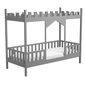 Dětská postel ve tvaru zámku Dragon 2 - 120 x 200 cm - šedá 03