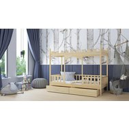 Dětská postel zámek Dragon 4 - 90 x 200 cm - přírodní borovice
