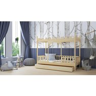 Masivní dětská postel Dragon 3 s úložným prostorem - 90 x 200 cm - přírodní borovice