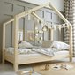 Masivní jednolůžková postel Housebed klasik - 90 x 200 cm / přírodní 02