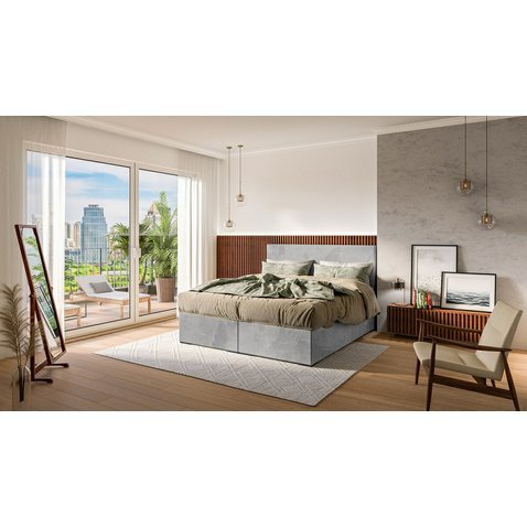 Manželská čalouněná postel Lemo s úložným prostorem - 180 x 200 cm - 01