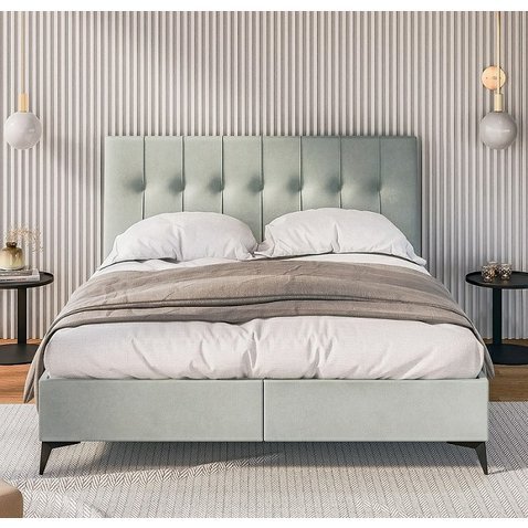 Manželská postel Line s prošívaným čelem - 160 x 200 cm - 01