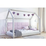 Domečková postel Nala - světle šedá / 90 x 200 cm