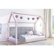 Jednoduchá domečková postel Nala - růžová / 70 x 140 cm