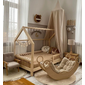 Dětská postel Pioli ve tvaru domečku - 90 x 190 cm / přírodní - reálné foto 02