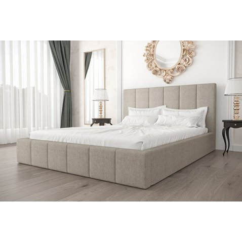 Čalouněná postel Rado - 140 x 200 cm - tkanina Primo 80 - béžový melír