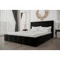 Manželská čalouněná postel Rado - tkanina Terra 99 - sytě černá
