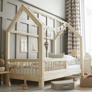 Dětská postel Pioli ve tvaru domečku - 90 x 190 cm / přírodní