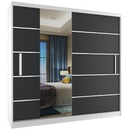 Designová šatní skříň Arvin 200 cm - bílá/černá