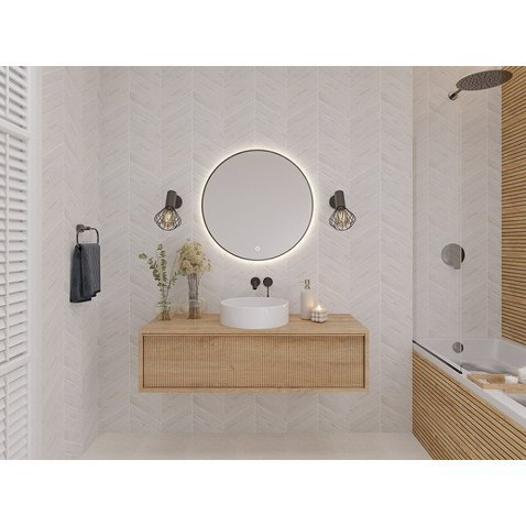 Kulaté koupelnové zrcadlo Divissi A s led osvětlením - 60 cm - 01