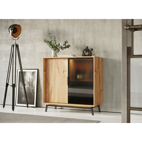 Dubová komoda Modern Loft s barem 01